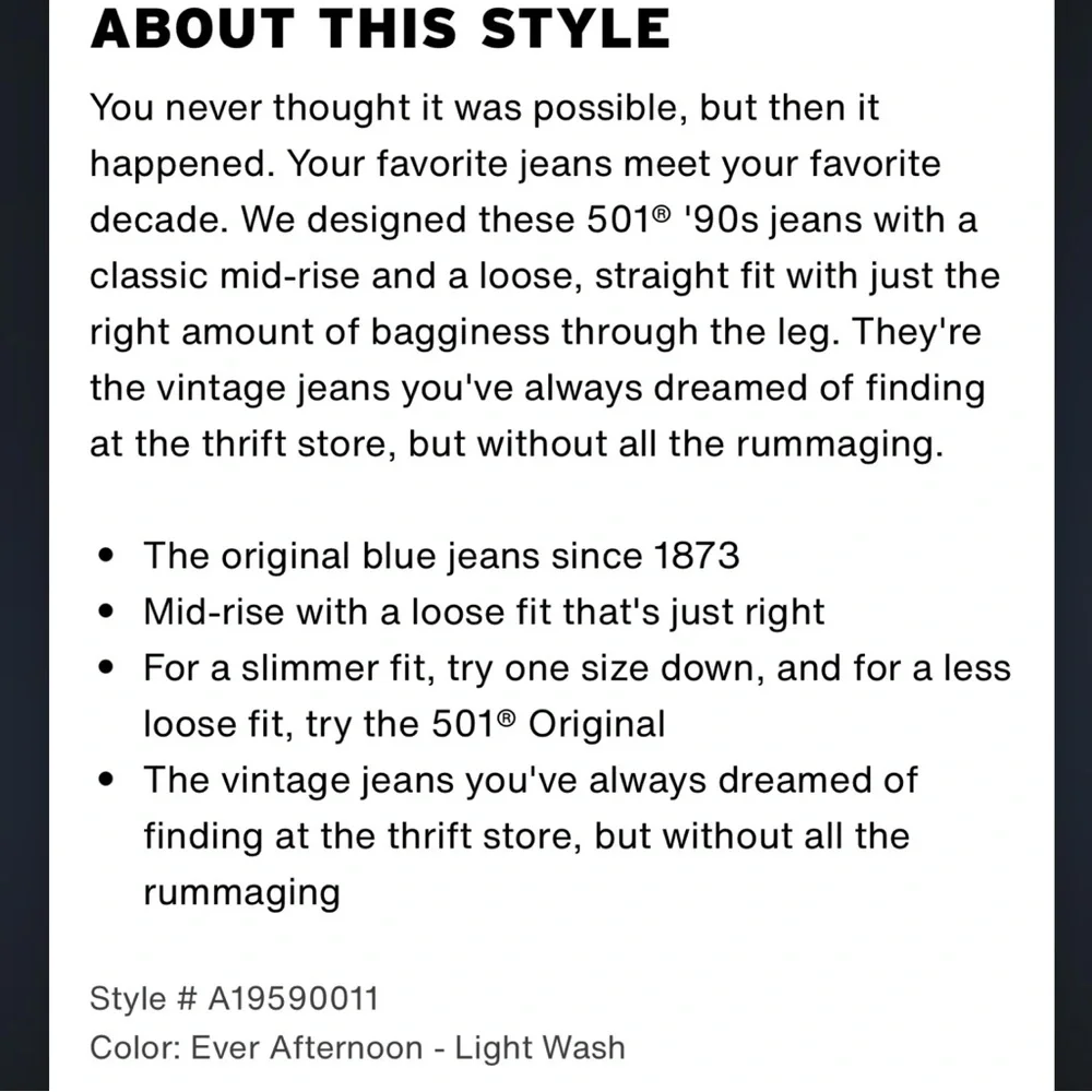 LEVI’S (NWOT) Premium 501 90s 90’s Jeans - Picture 5 of 10